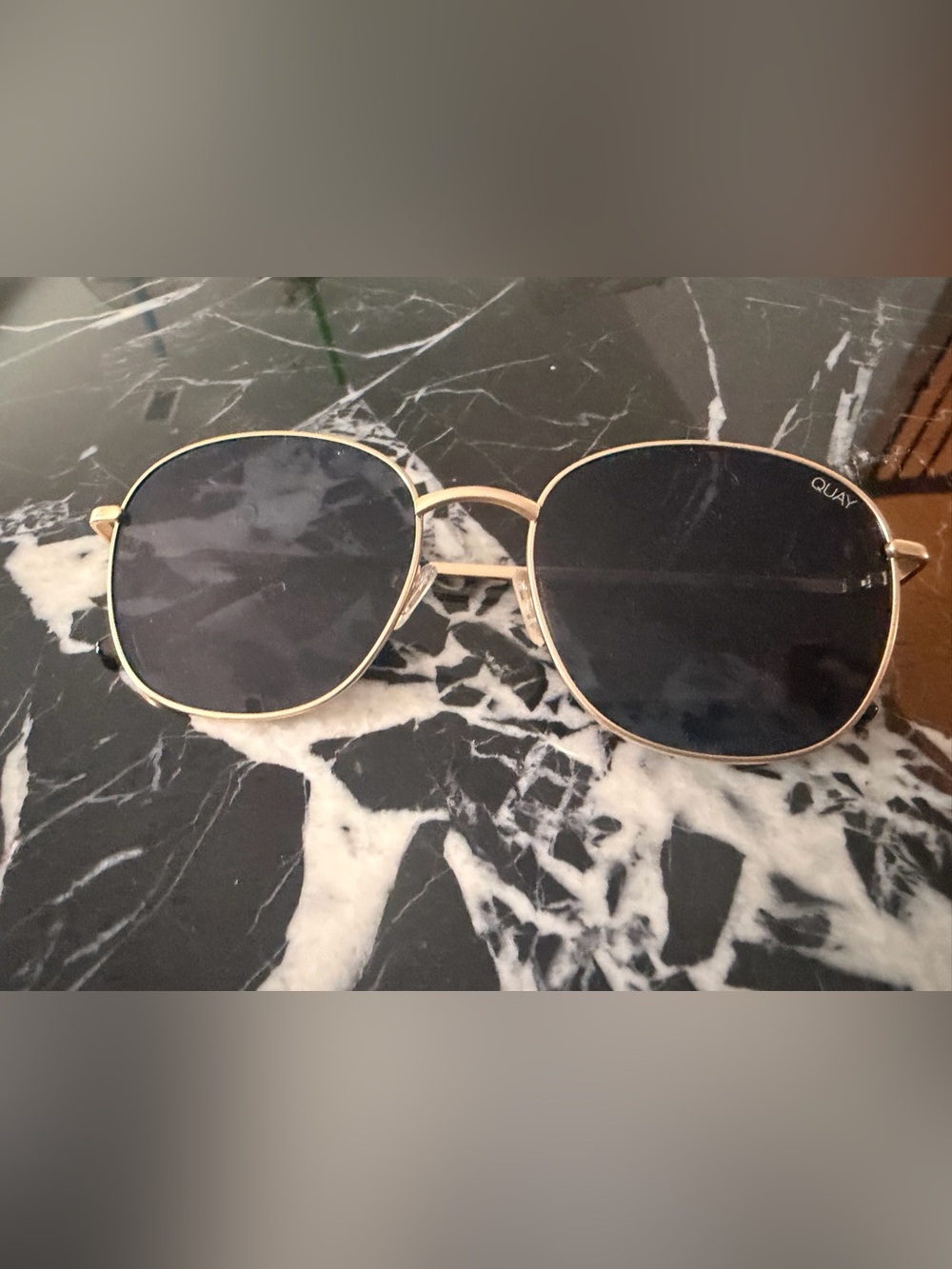 Quay Classic Gold Frame Sunglasses with Dark Lenses